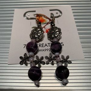 Amethyst flower earrings